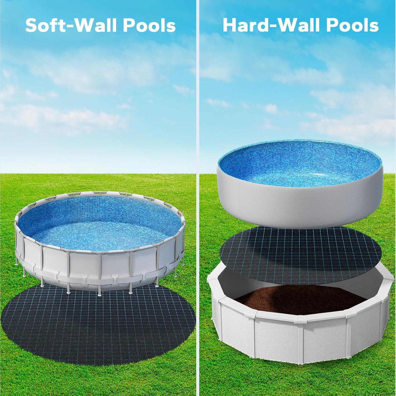 image16 x 32 Rectangle Pool Liners for Above Ground Swimming Pools Durable Geotextile Material Easy to Install Extends Life to The Line Under Pool Padding