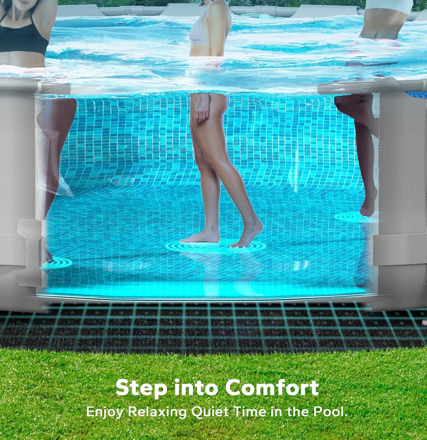 image16 x 32 Rectangle Pool Liners for Above Ground Swimming Pools Durable Geotextile Material Easy to Install Extends Life to The Line Under Pool Padding