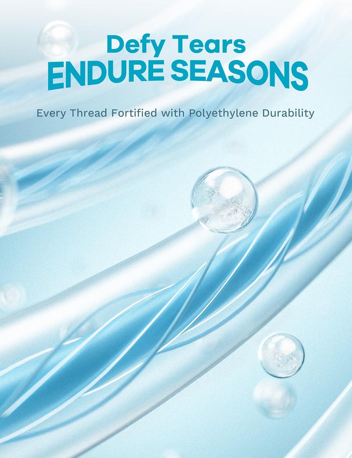 image2025 Upgrade 18 ft Winter Pool Cover 18ft Round Above Ground 500D Thick ampamp Durable Winter Pool Cover Upgraded with Velcro Cable and Pulley System for a Windproof Secure FitSeaglass Blue