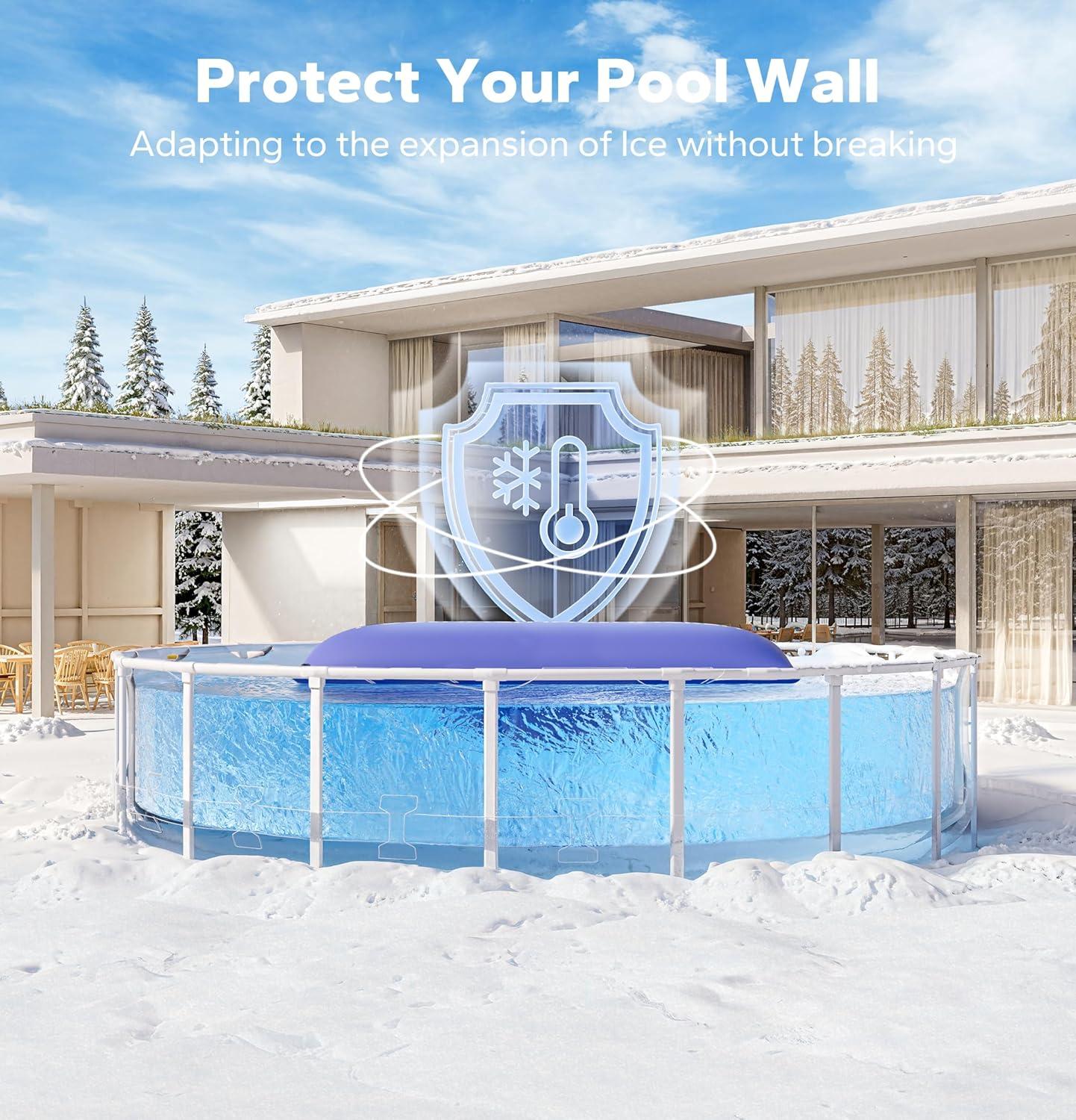 imagePool Pillows for Above Ground Pools Winterizing Ice Equalizer 05mm Ultra Thick Pool Cover Air Pillow for Winter Pool Closing Kit for AboveGround Swimming Pool Glacier Blue 4x4 2pwhite