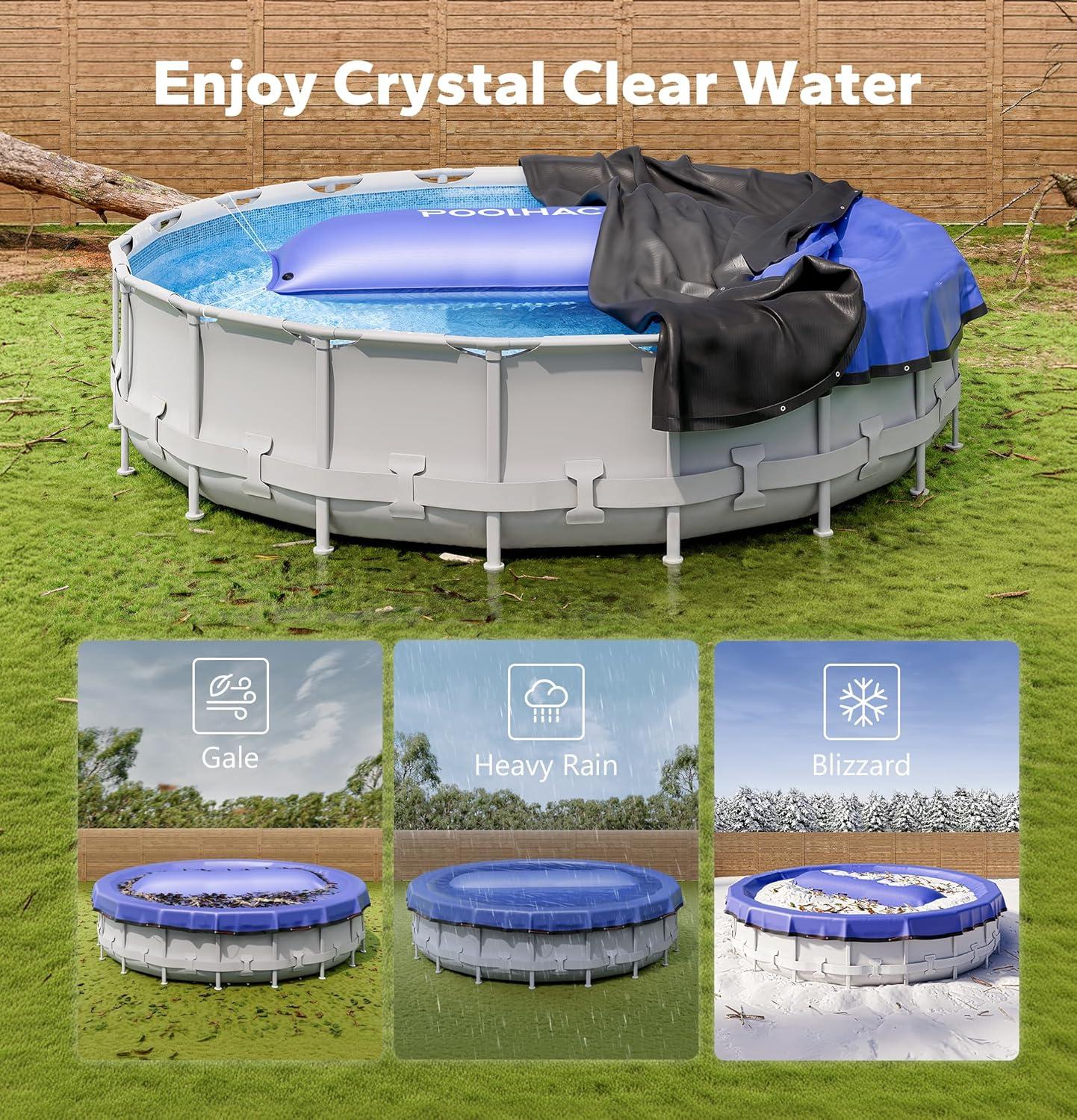 imagePool Pillows for Above Ground Pools Winterizing Ice Equalizer 05mm Ultra Thick Pool Cover Air Pillow for Winter Pool Closing Kit for AboveGround Swimming Pool Glacier Blue 4x4 2pwhite