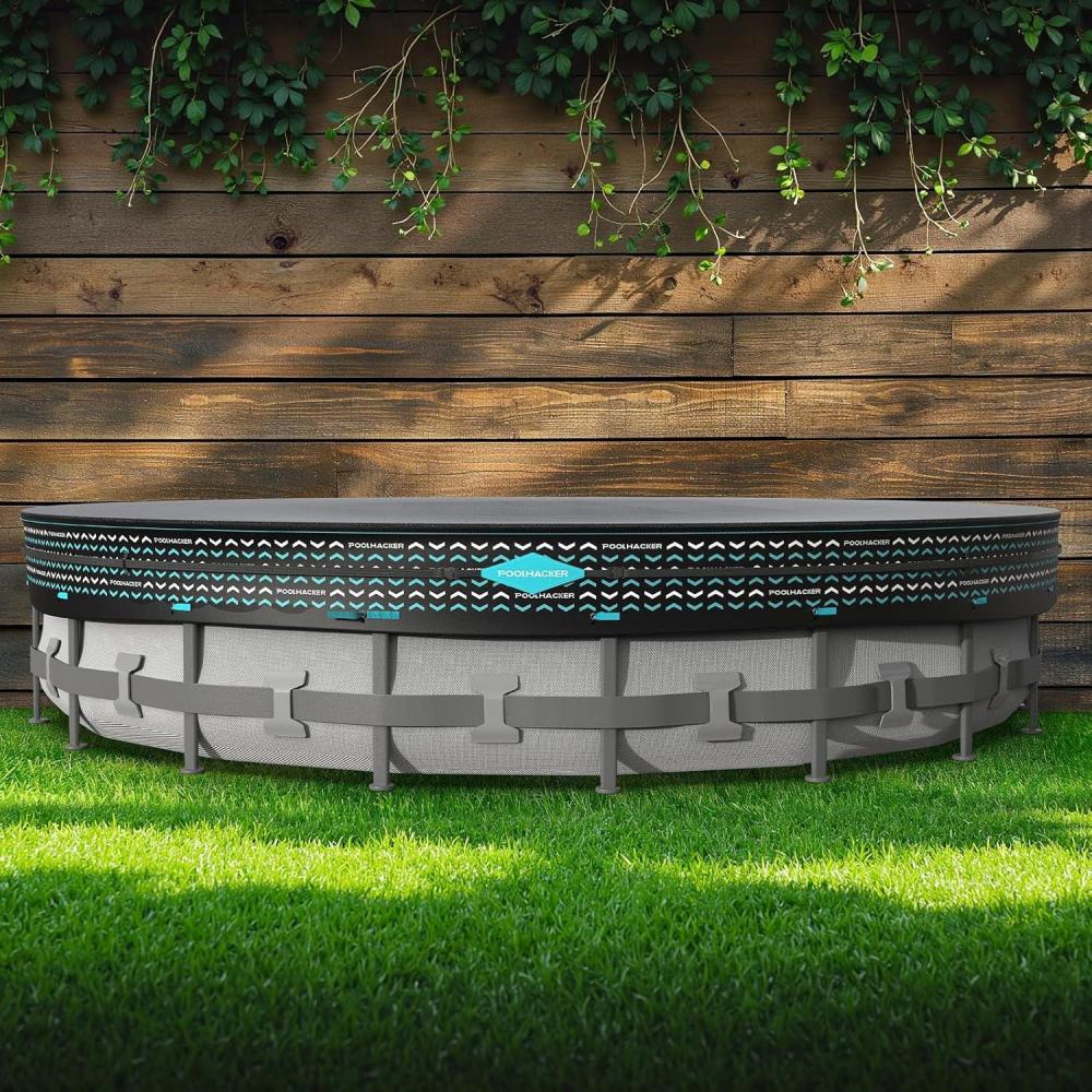 image18FT Round Pool Cover Pool Covers for Above Ground Pools Pool Cover Protector Round Pool with Cover Swimming Pool Cover TearResistant ampamp DustproofBlack