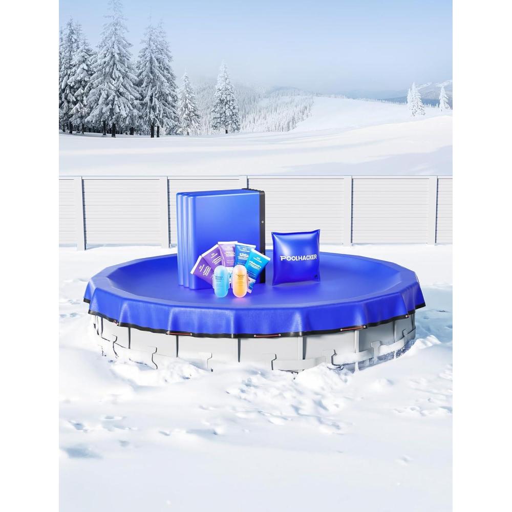 imageAllinone Winterizing Kit ampamp Winter Pool Cover 18FT ampamp Pool Pillows