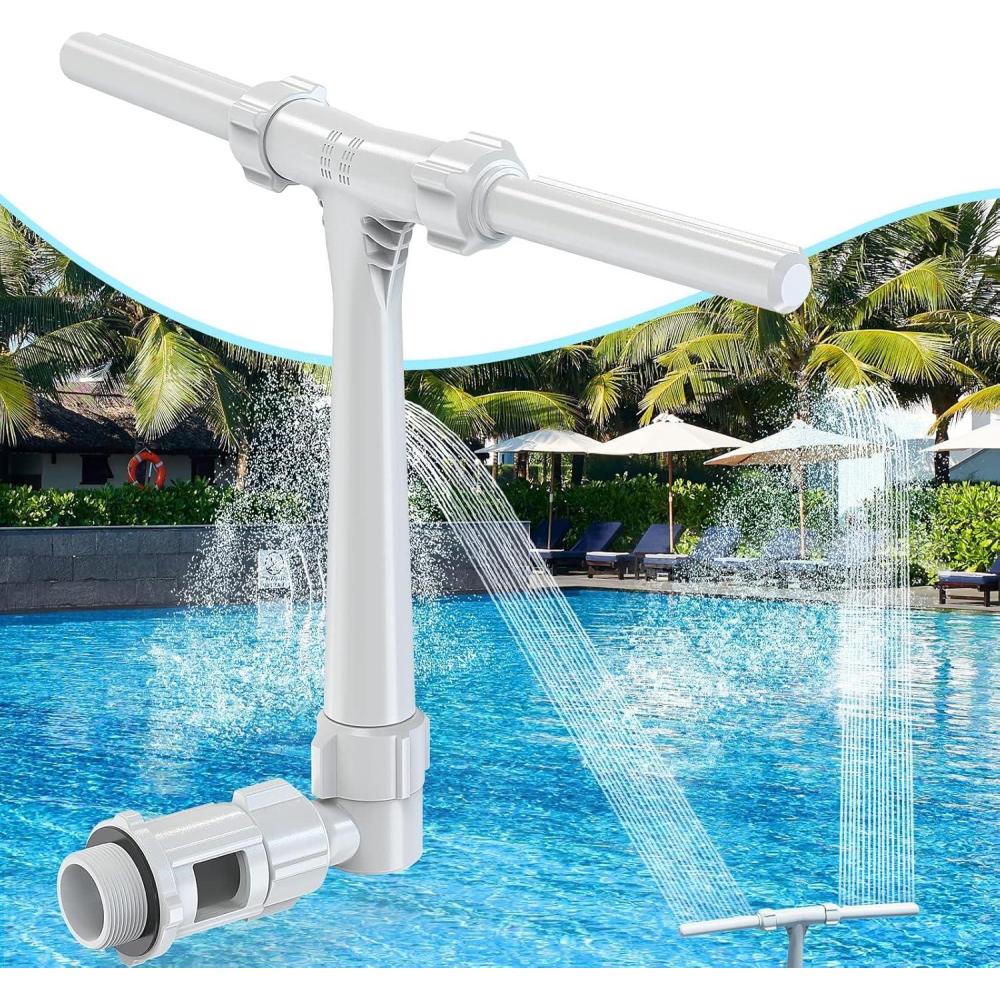 imagePatent Pending 2025 Upgrade Pool Fountain  Dual Spray Water Fountains for Above GroundInground Pools 2in1 Adjustable Waterfall Pool Sprinkler Fountain
