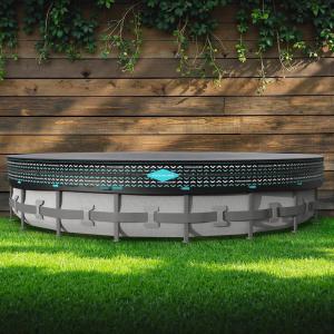 18FT Round Pool Cover, Pool Covers for Above Ground Pools, Pool Cover Protector, Round Pool with Cover, Swimming Pool Cover, Tear-Resistant & Dustproof（Black）