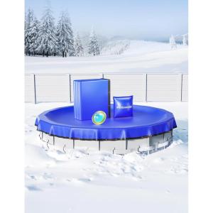 Winter Pool Cover 24FT & Pool Winterizing Kit &Pool Pillows
