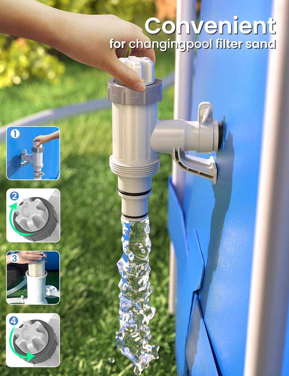 imagePool Plunger Valve ampamp 2 Sets Poolside Storage Basket ampamp Pool Fountain