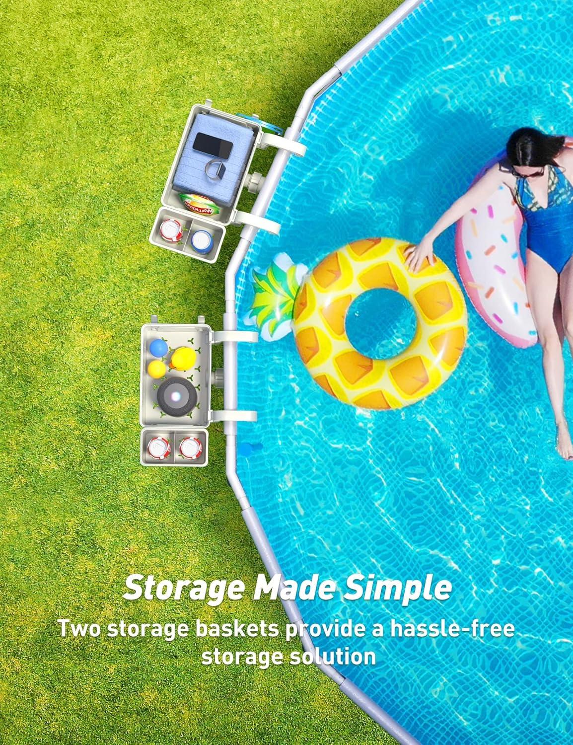 imagePool Plunger Valve ampamp 2 Sets Poolside Storage Basket ampamp Pool Fountain