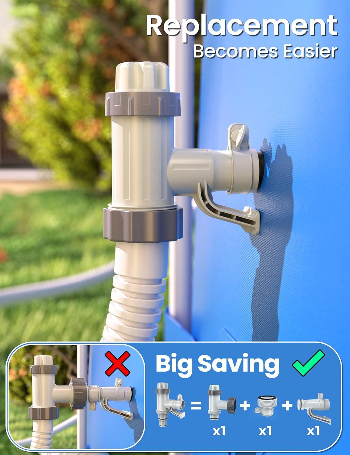 imagePool Plunger Valve ampamp 2 Sets Poolside Storage Basket ampamp Pool Fountain