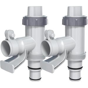 [ Patented ] Pool Plunger Valve Plus for Above Ground Pool, Pool Pipe Holder with Plunger Valve Pool Parts and Accessories, Shut Off Valve, Replacement for Above Ground Pool Fittings(2 Pack – Linear Top)