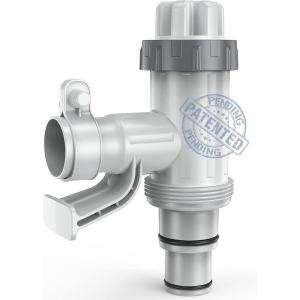 [ Patented ] Pool Plunger Valve Plus for Above Ground Pool, Pool Pipe Holder with Plunger Valve Pool Parts and Accessories, Shut Off Valve, Replacement for Above Ground Pool Fittings(1 Pack – Round Top)