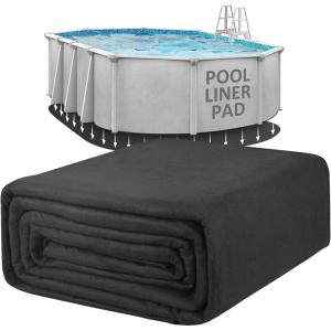 POOLHACKER 12′ x 24′ Oval Pool Liners for Above Ground Swimming Pools, Durable Geotextile Material, Easy to Install, Extends Life to The Line, Under Pool Padding